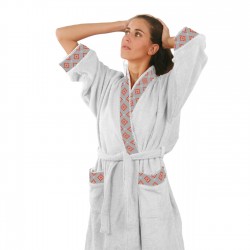 Пухкав халат за баня Етно L/XL Сиво